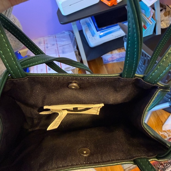 Telfar Small Shopping Bag Mini Tote with Crossbody Strap Dark Olive EUC - Picture 7 of 8